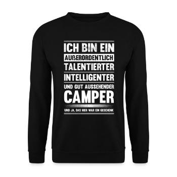 Camper Humor Wohnmobil Lustiges Camping - Unisex Pullover - Schwarz - Vorne - Alina (178cm) & Michal (187cm)