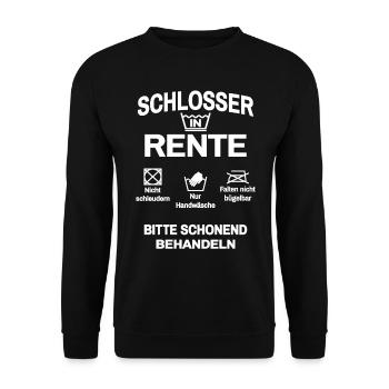 Schlosser in Rente - Unisex Pullover - Schwarz - Vorne - Alina (178cm) & Michal (187cm)