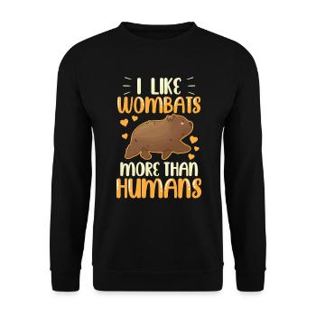 Wombat more like Australia marsupial - Unisex Sweatshirt - black - Front - Alina (178cm) & Michal (187cm)