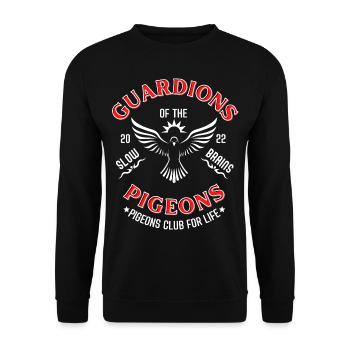 Guardian of the Pigeons T Shirt Design - Unisex Sweatshirt - black - Front - Alina (178cm) & Michal (187cm)