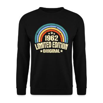 60. Geburtstag 1962 Jahrgang Retro 60 Jahre - Unisex Pullover - Schwarz - Vorne - Alina (178cm) & Michal (187cm)