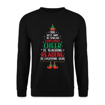 The Best Way to Spread Christmas Cheer is Teaching - Unisex Sweatshirt - black - Front - Alina (178cm) & Michal (187cm)