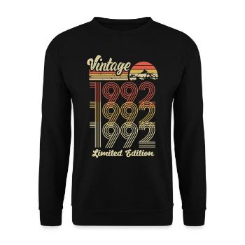 30ème anniversaire 1992 millésime 30 ans millésime - Sweat-shirt Unisexe - noir - Devant - Alina (178cm) & Michal (187cm)