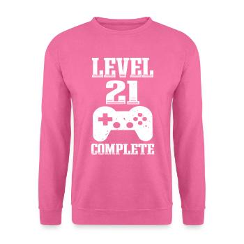 21. Geburtstag Level 21 Jahre Unlocked Gamer - Unisex Pullover - Pink - Vorne