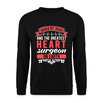 Heart Surgery Heart Transplant Recovery - Unisex Sweatshirt - black - Front - Alina (178cm) & Michal (187cm)