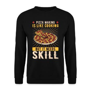 Pizza baker Pizza baker Pizzaiolo - Unisex Sweatshirt - black - Front - Alina (178cm) & Michal (187cm)