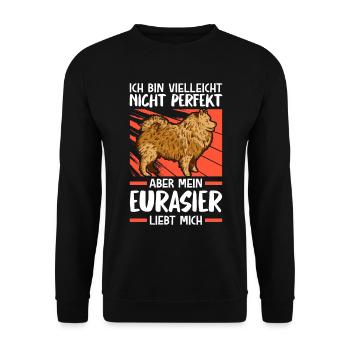 Mein Eurasier liebt mich Eurasian Dog - Unisex Pullover - Schwarz - Vorne - Alina (178cm) & Michal (187cm)