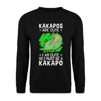 Je suis un perroquet Kakapo incapable de voler - Sweat-shirt Unisexe - noir - Devant - Alina (178cm) & Michal (187cm)