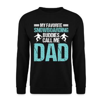 Mes copains de snowboard préférés Appelez-moi papa - Gagnez - Sweat-shirt Unisexe - noir - Devant - Alina (178cm) & Michal (187cm)