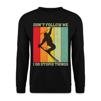Snowboard Ne me suivez pas je fais des choses stupides Wi - Sweat-shirt Unisexe - noir - Devant - Alina (178cm) & Michal (187cm)