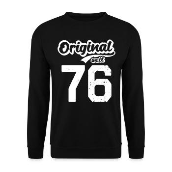 46. Geburtstag Original seit 1976 46 Jahre - Unisex Pullover - Schwarz - Vorne - Alina (178cm) & Michal (187cm)