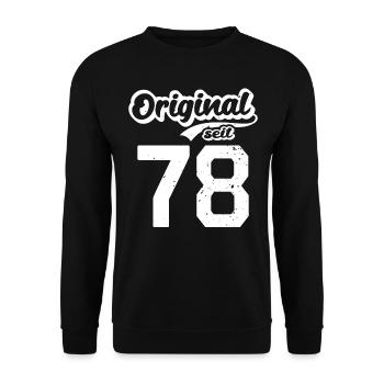 44. Geburtstag Original seit 1978 44 Jahre - Unisex Pullover - Schwarz - Vorne - Alina (178cm) & Michal (187cm)