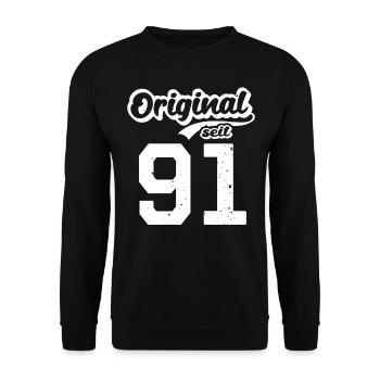 31. Geburtstag Original seit 1991 31 Jahre - Unisex Pullover - Schwarz - Vorne - Alina (178cm) & Michal (187cm)
