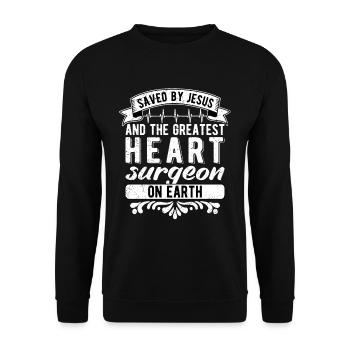 Heart Surgery Heart Transplant Recovery - Unisex Sweatshirt - black - Front - Alina (178cm) & Michal (187cm)