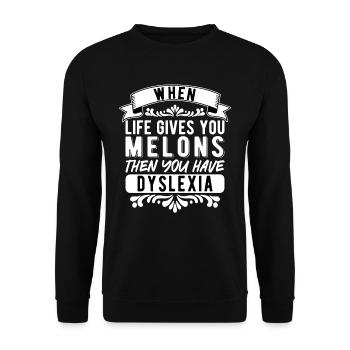 Legastheniker Legasthenie Dyslexia - Unisex Sweatshirt - black - Front - Alina (178cm) & Michal (187cm)