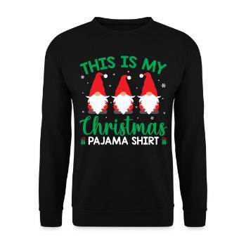 Réveillon de Noël - Ceci est mon pyjama de Noël - Sweat-shirt Unisexe - noir - Devant - Alina (178cm) & Michal (187cm)