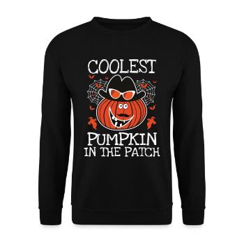Coolest Pumpkin in the Patch Halloween - Unisex Sweatshirt - black - Front - Alina (178cm) & Michal (187cm)
