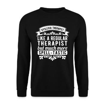 Dyslexic Dyslexia Therapist - Unisex Sweatshirt - black - Front - Alina (178cm) & Michal (187cm)