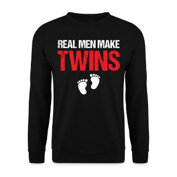 First Time Dad - Real Men Make Twins - Unisex Sweatshirt - black - Front - Alina (178cm) & Michal (187cm)