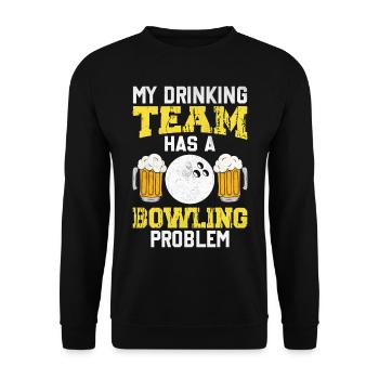 My Drinking Team Has A Bowling Problem - Unisex Sweatshirt - black - Front - Alina (178cm) & Michal (187cm)