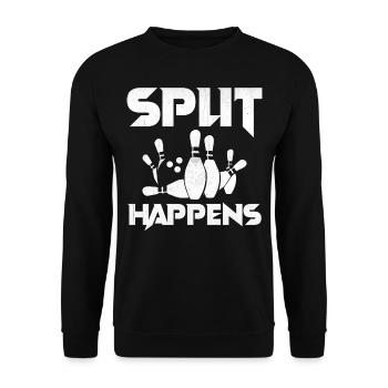 Bowling Smashing Pins - Split Bites - Unisex Sweatshirt - black - Front - Alina (178cm) & Michal (187cm)