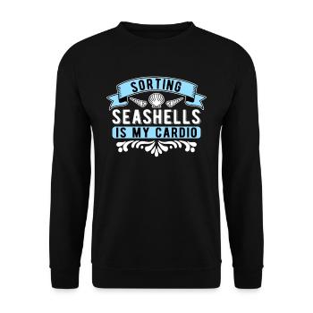 Muschelsammler Muscheln Sortieren - Unisex Pullover - Schwarz - Vorne - Alina (178cm) & Michal (187cm)