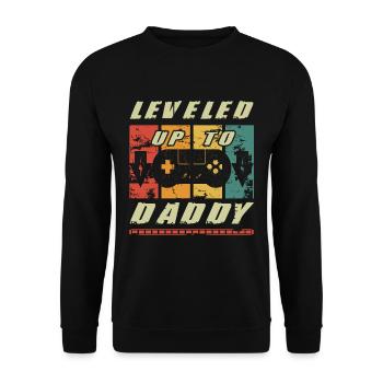 Dad-to-be promoted to Daddy & Dad - Unisex Sweatshirt - black - Front - Alina (178cm) & Michal (187cm)