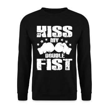 Boxing Kiss My Double Fist Gloves Funny Boxer - Unisex Pullover - Schwarz - Vorne - Alina (178cm) & Michal (187cm)