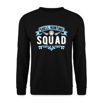 Muschelsammler Muscheln Shell Hunting Squad - Unisex Pullover - Schwarz - Vorne - Alina (178cm) & Michal (187cm)