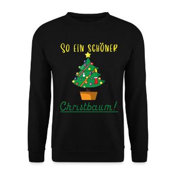 Christbaumloben Christbaum Weihnachten - Unisex Pullover - Schwarz - Vorne - Alina (178cm) & Michal (187cm)
