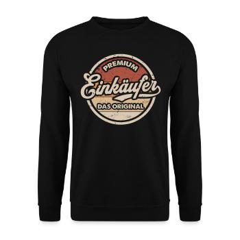 Einkäufer Original Vintage Einkauf - Unisex Pullover - Schwarz - Vorne - Alina (178cm) & Michal (187cm)