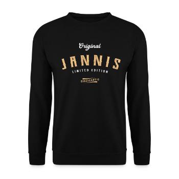 Jannis Limited Edition - Unisex Pullover - Schwarz - Vorne - Alina (178cm) & Michal (187cm)