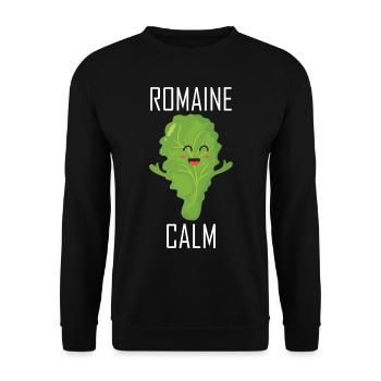 Vegan Gardening Quote Salad Romaine Calm - Unisex Sweatshirt - black - Front - Alina (178cm) & Michal (187cm)