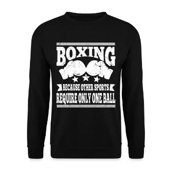 Boxing Funny Qoute for Boxer gift idea - Unisex Pullover - Schwarz - Vorne - Alina (178cm) & Michal (187cm)