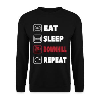 Eat Sleep downhill Repeat Fun Mountain Biking - Unisex Sweatshirt - black - Front - Alina (178cm) & Michal (187cm)