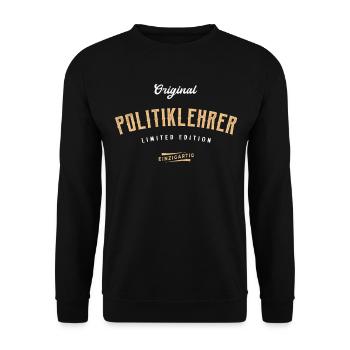 Politiklehrer Limited Edition - Unisex Pullover - Schwarz - Vorne - Alina (178cm) & Michal (187cm)