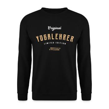Yogalehrer Limited Edition - Unisex Pullover - Schwarz - Vorne - Alina (178cm) & Michal (187cm)