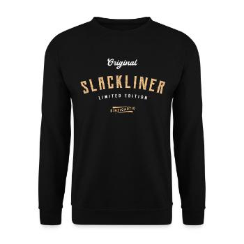 Slackliner Limited Edition Slackline - Unisex Pullover - Schwarz - Vorne - Alina (178cm) & Michal (187cm)