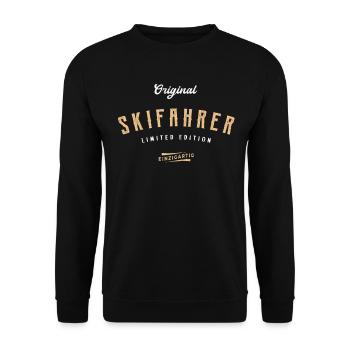 Skifahrer Limited Edition Ski Fahrer - Unisex Pullover - Schwarz - Vorne - Alina (178cm) & Michal (187cm)