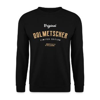 Dolmetscher Limited Edition - Unisex Pullover - Schwarz - Vorne - Alina (178cm) & Michal (187cm)
