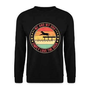 Dock Diving Don't Follow My dog - Unisex Pullover - Schwarz - Vorne - Alina (178cm) & Michal (187cm)