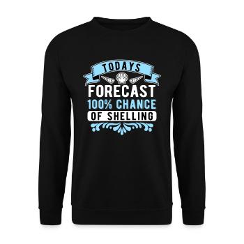 Muschelsammler Todays Forecast Muscheln Sammeln - Unisex Pullover - Schwarz - Vorne - Alina (178cm) & Michal (187cm)