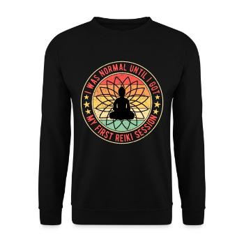 J’étais normale jusqu’à ce que j’aie ma première séance de Reiki - Sweat-shirt Unisexe - noir - Devant - Alina (178cm) & Michal (187cm)