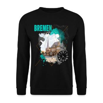 Brême Allemagne City Skyline Vintage Retro - Sweat-shirt Unisexe - noir - Devant - Alina (178cm) & Michal (187cm)