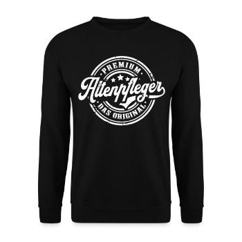 Altenpfleger Original Altenpflegerin Altenpflege - Unisex Pullover - Schwarz - Vorne - Alina (178cm) & Michal (187cm)