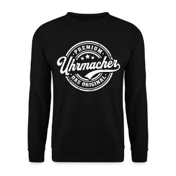 Uhrmacher Original Lustiges Uhrmacher - Unisex Pullover - Schwarz - Vorne - Alina (178cm) & Michal (187cm)