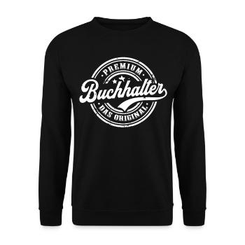 Buchhalter Original Lustiges Buchhaltung - Unisex Pullover - Schwarz - Vorne - Alina (178cm) & Michal (187cm)