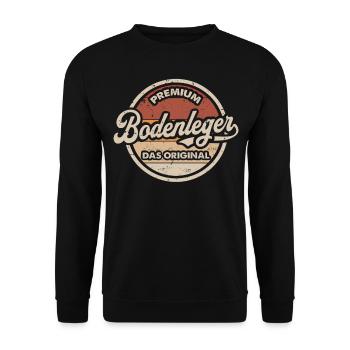 Bodenleger Original Vintage Bodenleger - Unisex Pullover - Schwarz - Vorne - Alina (178cm) & Michal (187cm)