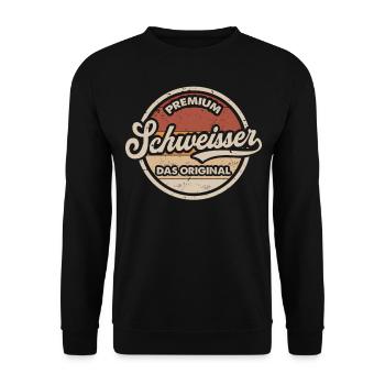 Schweißer Original Metallbauer Schweißen - Unisex Pullover - Schwarz - Vorne - Alina (178cm) & Michal (187cm)