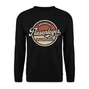 Fliesenleger Original Vintage Fliesenlegen - Unisex Pullover - Schwarz - Vorne - Alina (178cm) & Michal (187cm)